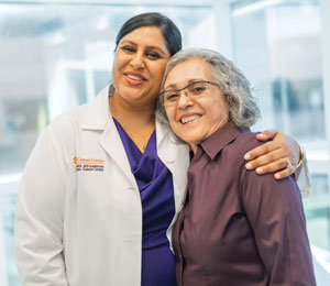 Dr. Arora and patient Mary Churchill.