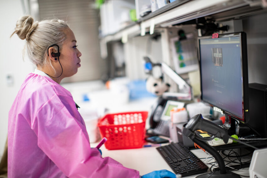 Researcher in lab