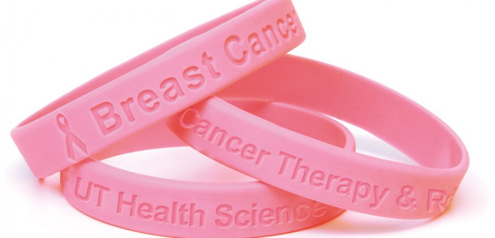 Pink breast cancer awareness bracelets