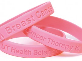 Pink breast cancer awareness bracelets