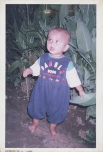 Eleven-month-old Chandra Subedi takes his first steps.
