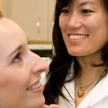 Dr. Osswald examines a patient at the UT Health San Antonio Dermatology Clinic. Photo by Rocelyn Aala Dunston