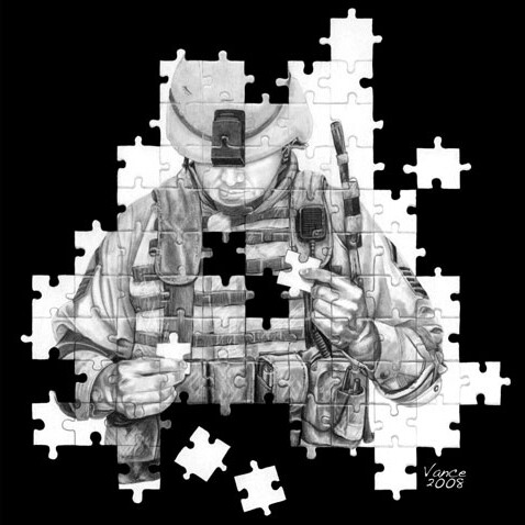 Artwork by Cody Vance, PTSD artwork puzzle
