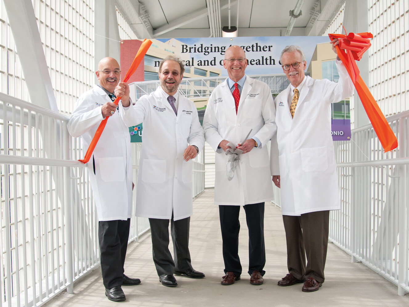 Cutting the ribbon