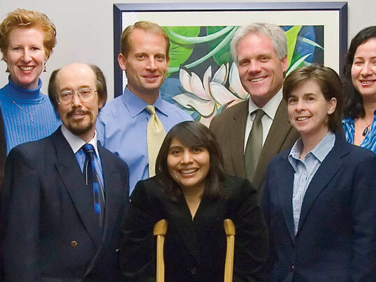 The founding faculty members of the Department of Physical Therapy’s first doctoral in physical therapy degree program are pictured with their support staff. Front Row (L-R): Michelle Barnes, Jacqueline Lopez, Dr. Giovanni De Domenico, Dr. Yolanda Rangel, Professor Ann Newstead, Professor Patricia Rodriguez, Dr. Martha Acosta. Back Row (L-R): Dr. Patricia Brewer, Dr. Julie Barnett, Dr. Michael Geelhoed, Dr. Gregory Ernst, Dr. Catherine Ortega, Annette Zavala.
