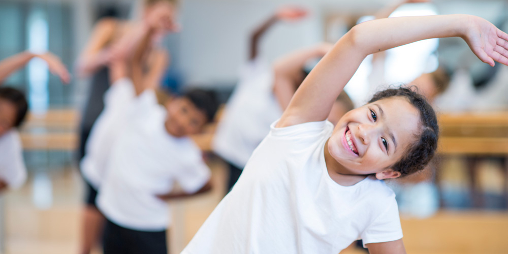 young girl exercising