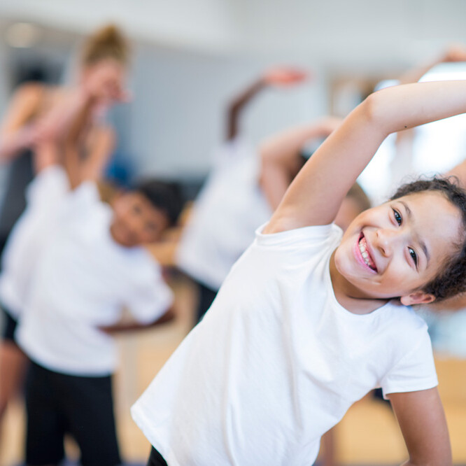 young girl exercising