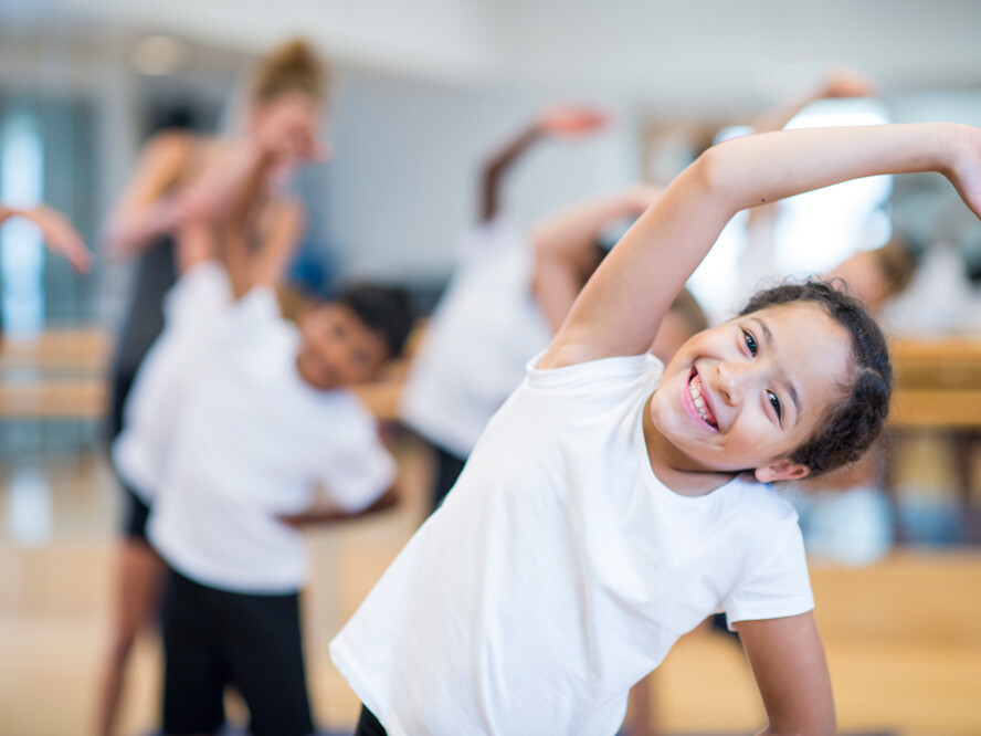 young girl exercising