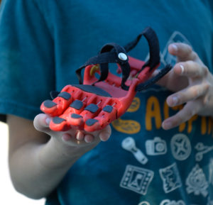 close-up view of prosthetic hand