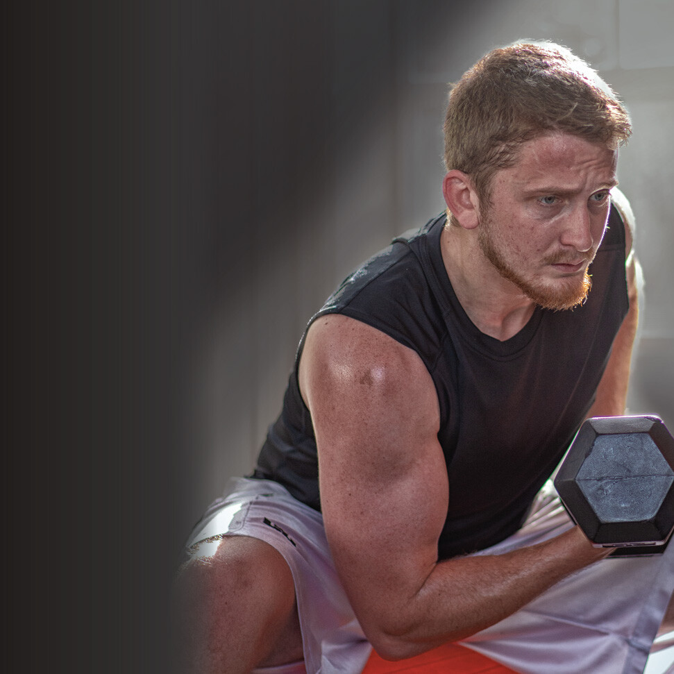 Joey Libby lifting weights