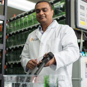Myron Ignatius, Ph.D. in a lab