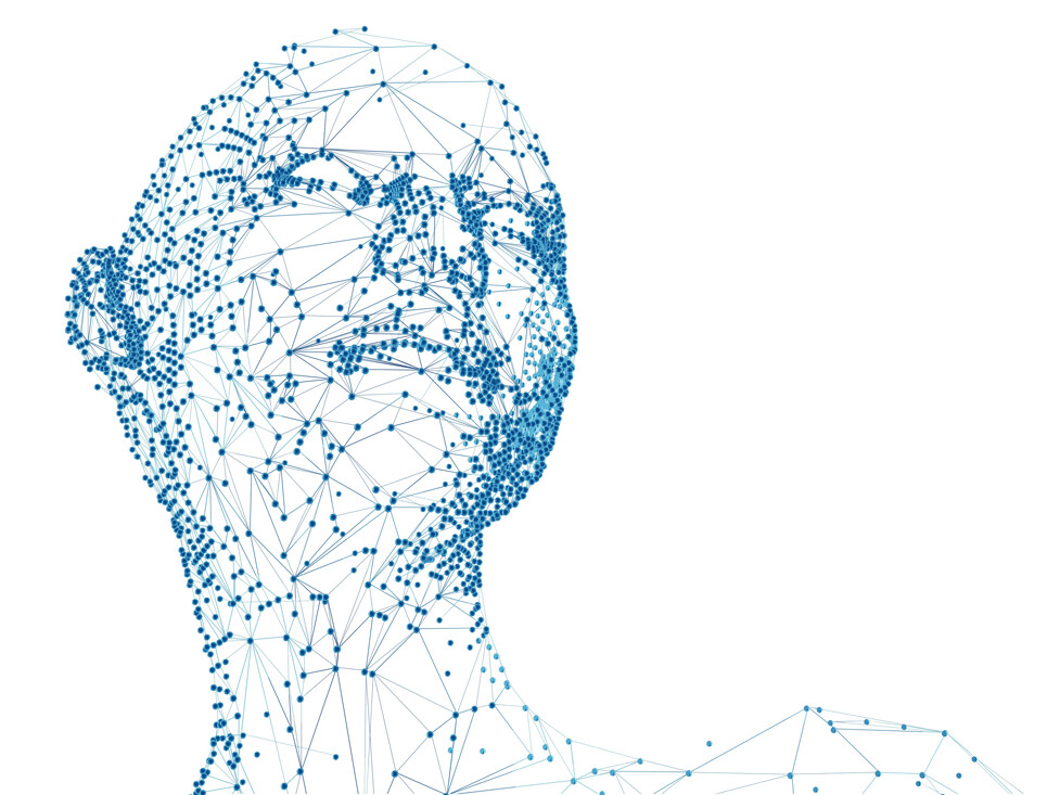 woman made of molecules