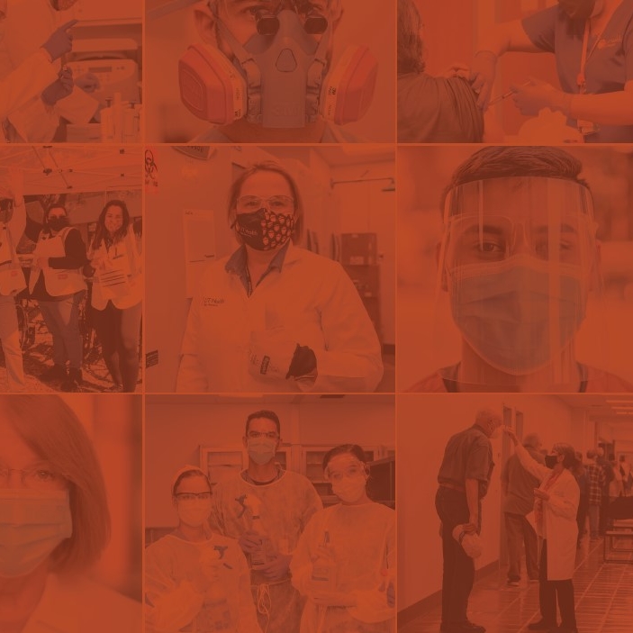 collage of health care providers during COVID-19 response.