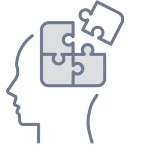 illustration of a head and puzzle pieces coming out of top