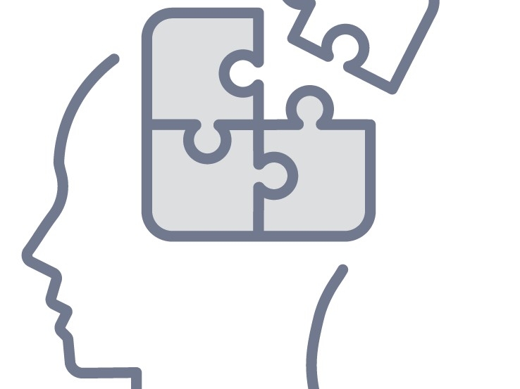 illustration of a head and puzzle pieces coming out of top