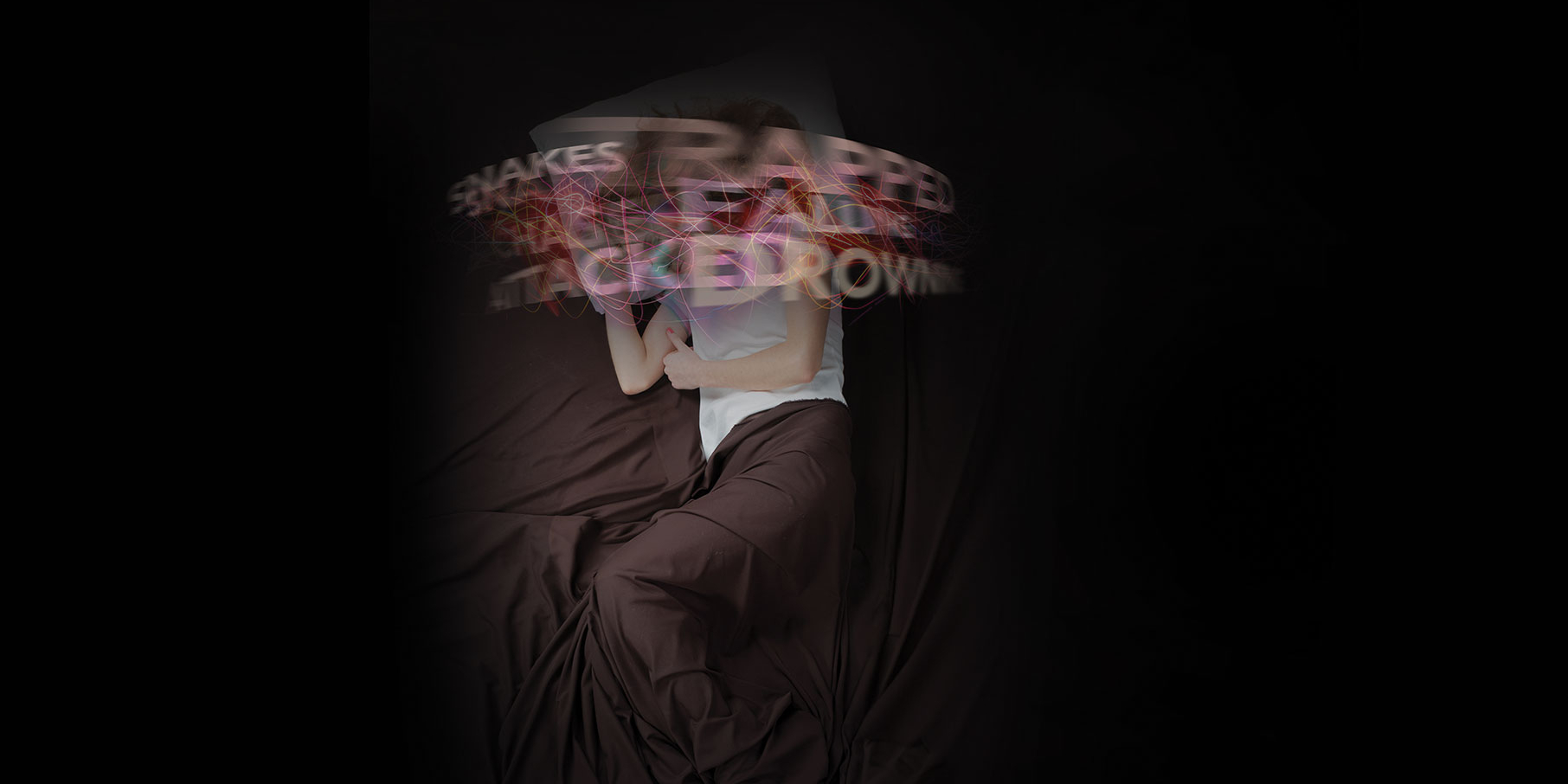 Illustration of man in bed suffering from nightmares