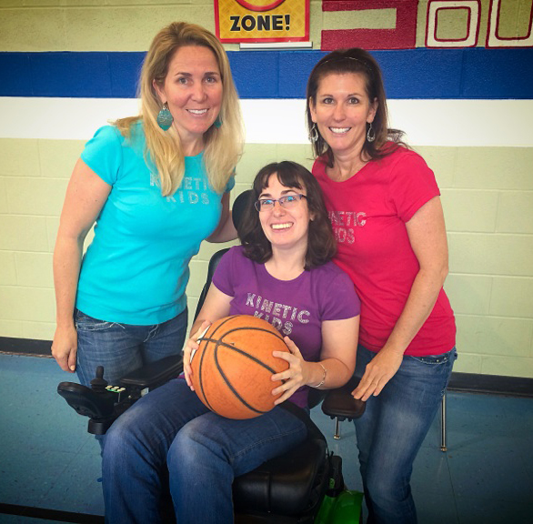 Health Science Center alumnae Tracey Fontenot, ’96, and Kacey Wernli, ’94, saw a need for sports and recreation programs for special-needs children in San Antonio. In 2003, they founded Kinetic Kids, a nonprofit that serves 1,800 children.  Photos courtesy of Kinetic kids 