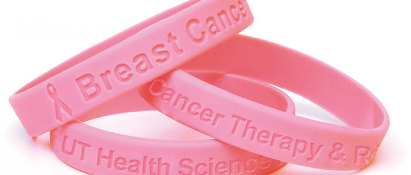 Pink breast cancer awareness bracelets