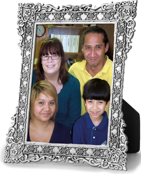 Breast cancer survivor and CTRC patient Sandra Flores is pictured here with her family.