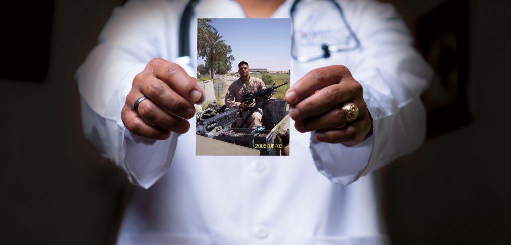 Rudy Gomez served six years as a Navy corpsman, an enlisted medical specialist attached to a U.S. Marines infantry unit