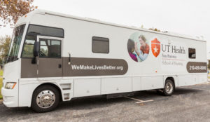 Photo of the School of Nursing mobile unit for hurricane relief