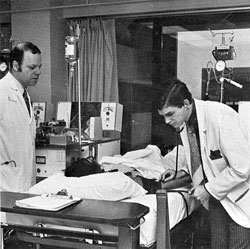 Marvin Foland, M.D., and a medical student