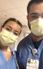 Vincent Enea, B.S.N. Class of 2016, RN, CPN, and Victoria Trevino, B.S.N. Class of 2017, RN