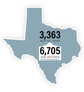 A pull-out graphic of Texas alumni.